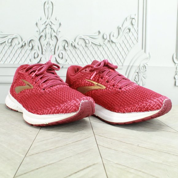 Brooks Revel 3 Red Mesh Lace Up Low Top Sneaker Running Shoes Size 8.5 - Picture 3 of 9